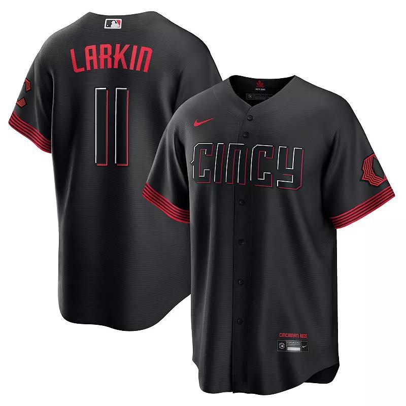Mens Nike Barry Larkin Black Cincinnati Reds City Connect Replica Player Jersey Product Image