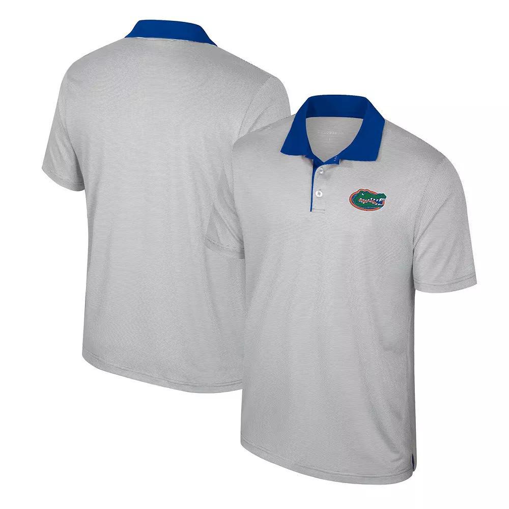 Mens Colosseum Gray Florida Gators Tuck Striped Polo Product Image