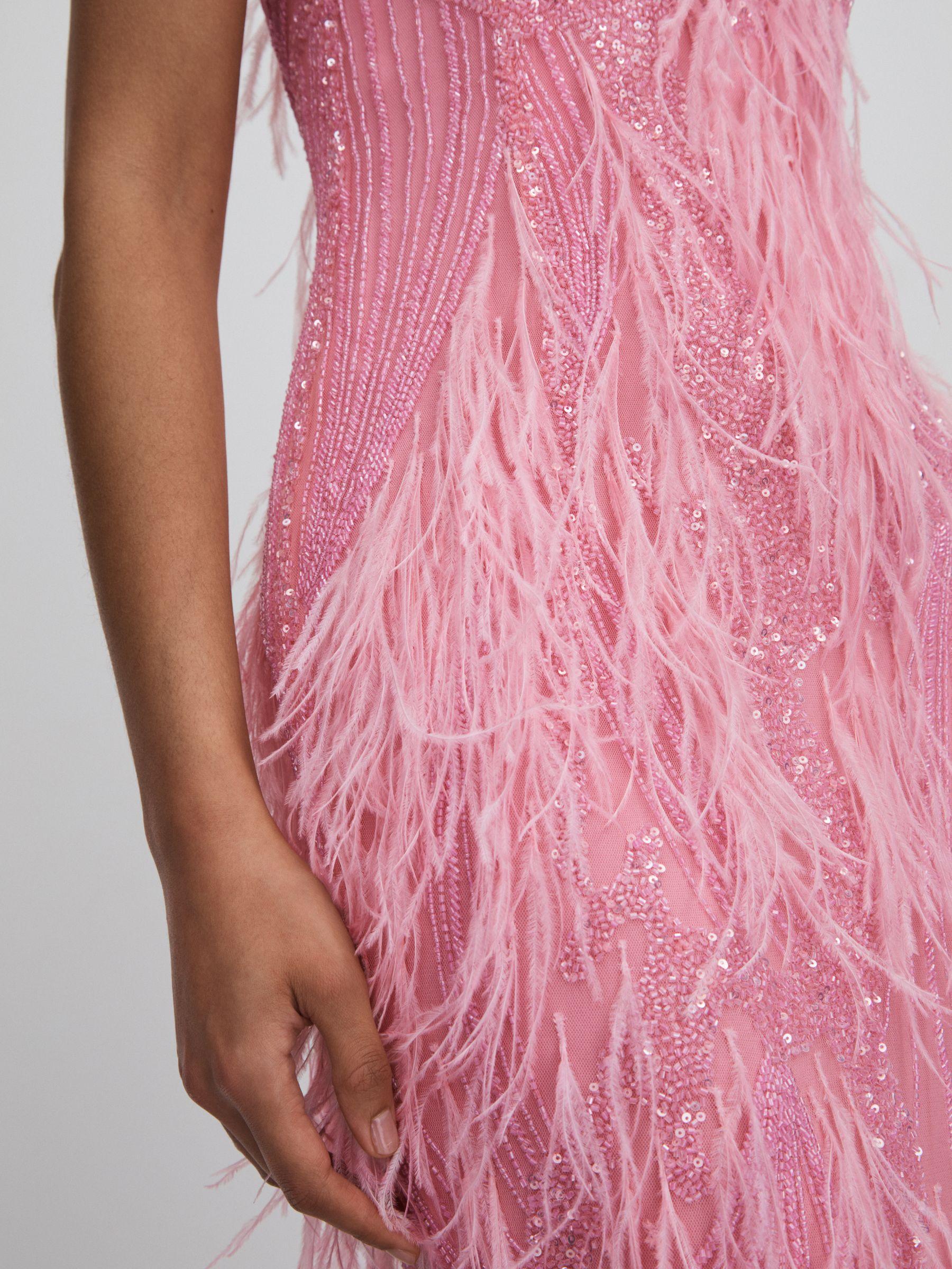 Rachel Gilbert Sequin Feather Midi Dress in Orchid Product Image