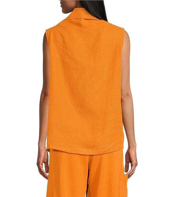 Bryn Walker Etta Light Linen Cowl Neck Sleeveless Tank Product Image