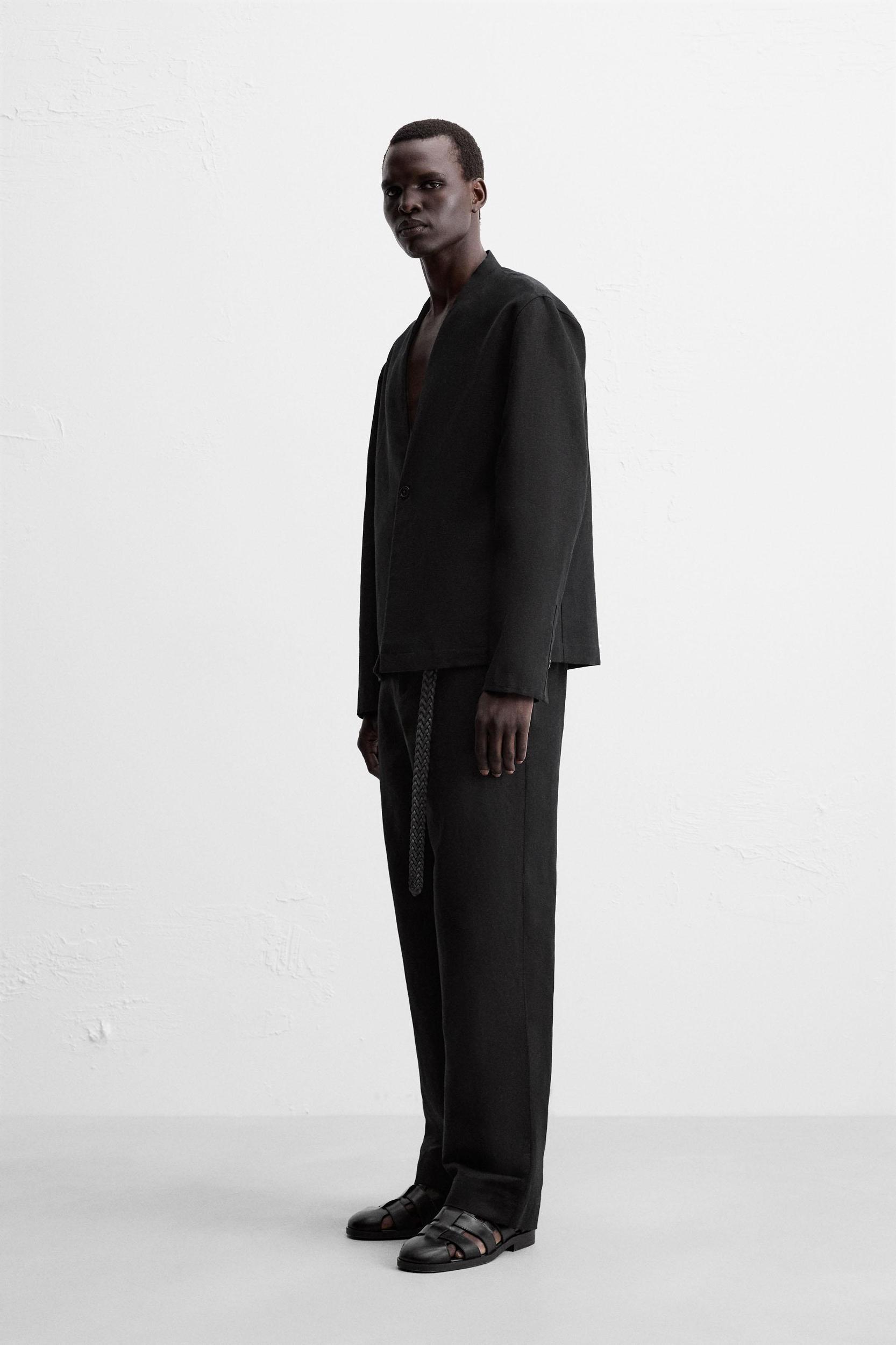 COTTON-LINEN SUIT BLAZER Product Image