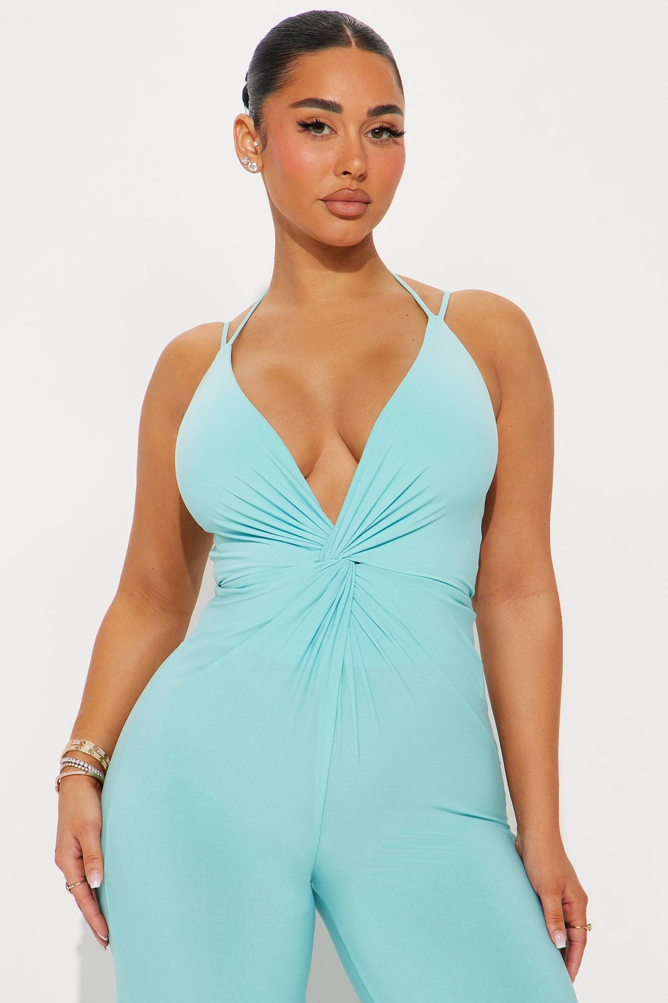 Chasing Horizons Wide Leg Jumpsuit - Turquoise Product Image