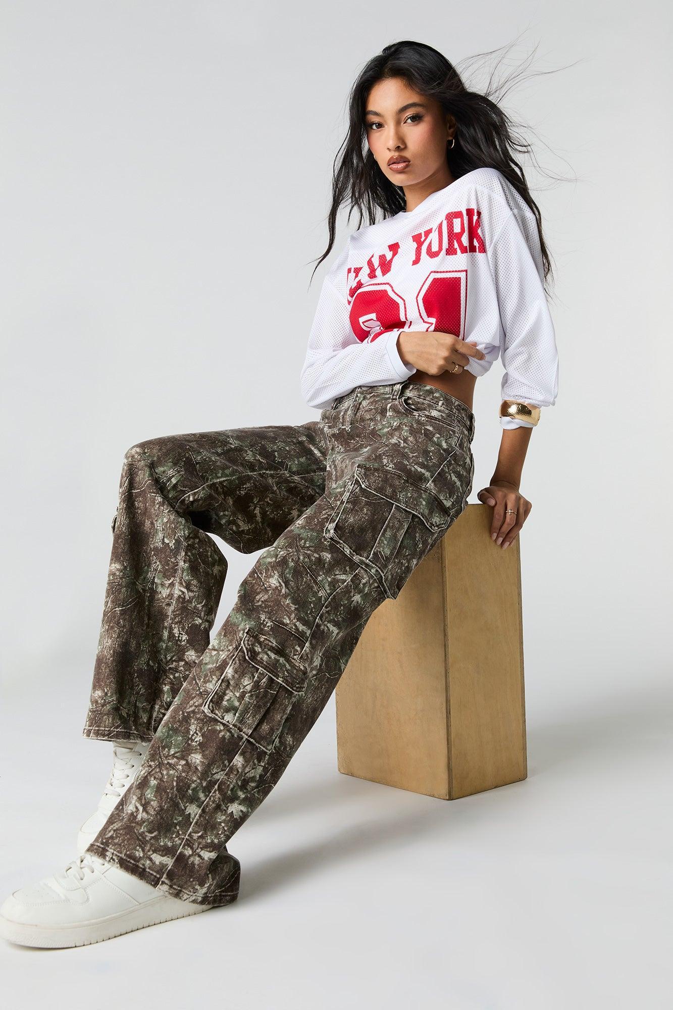 Stretch Denim Straight Leg Cargo Jean Female Product Image