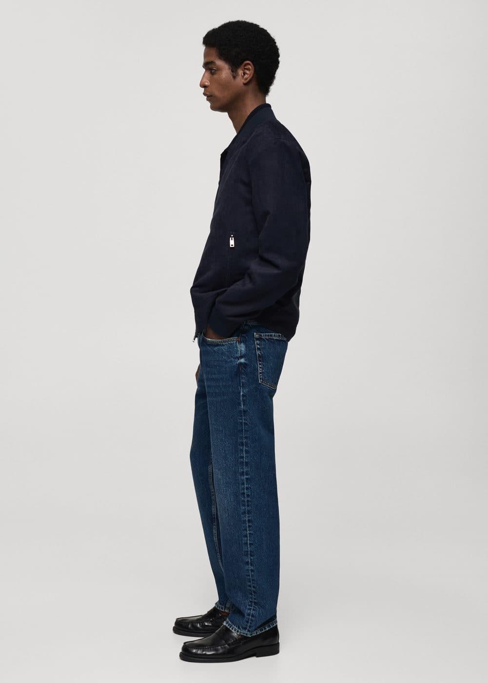 Suede-effect bomber jacket - Men | MANGO USA Product Image