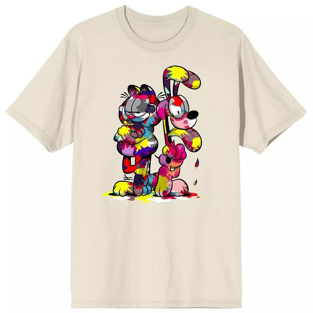 Men's Garfield Odie & Garfield Short Sleeve Graphic T-Shirt, Size: Medium, Off White Product Image