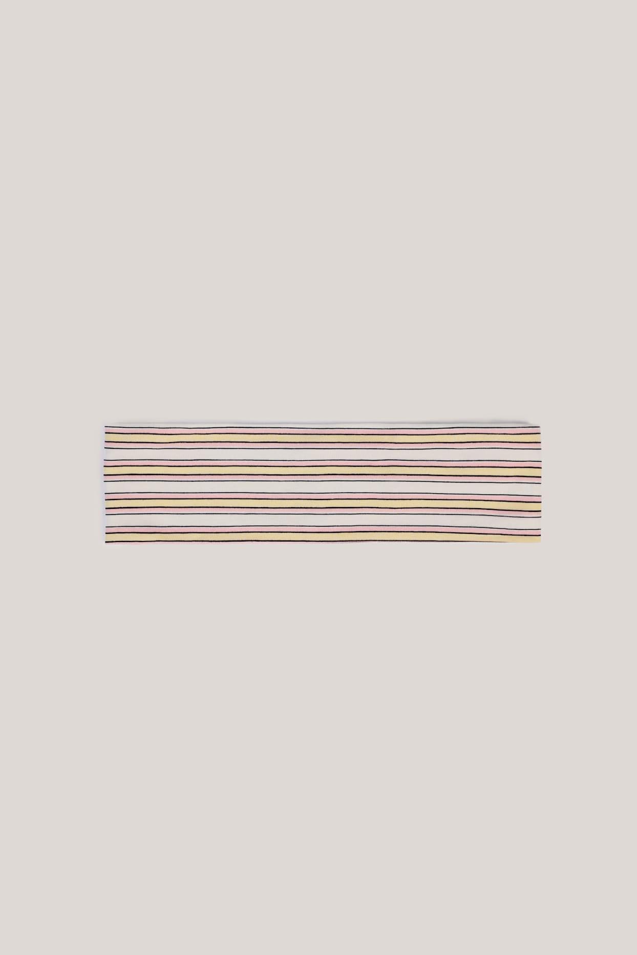 Modal Ribbed Headband in Pink & Yellow Stripe Product Image