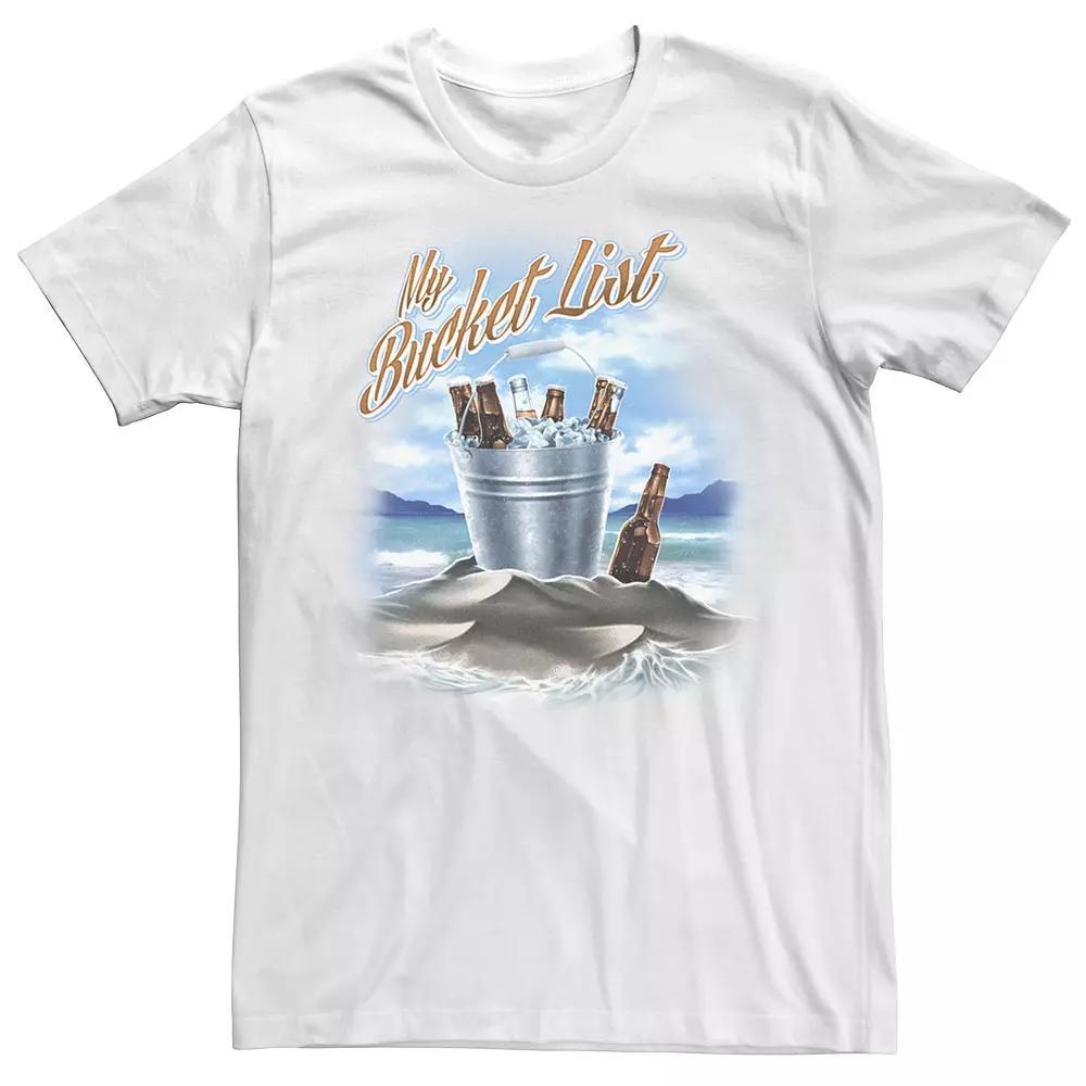 Big & Tall My Bucket List Beer Bottle Beach Vacation Tee, Men's, Size: 5XL, White Product Image