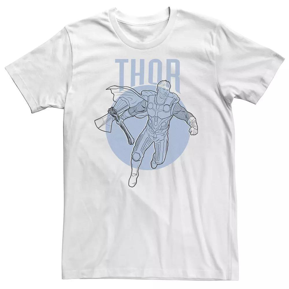 Big & Tall Marvel Avengers Endgame Thor Outline Poster Tee, Men's, Size: 4XL, White Product Image