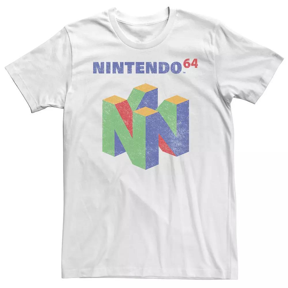 Men's Nintendo 64 Logo Colorful Tee, Size: Large, White Product Image