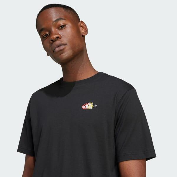 adidas Lounge Mini Embroidery Graphic Tee Collegiate Green S Mens Product Image