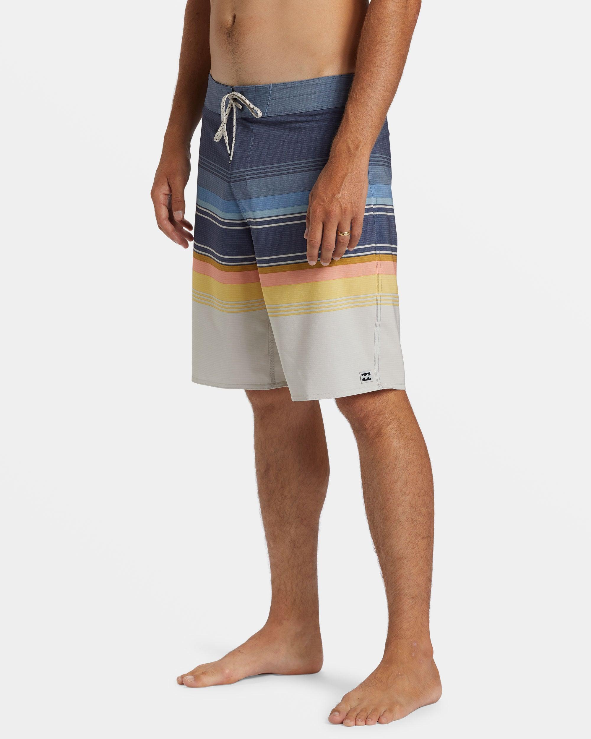 All Day Stripe Pro 20" Boardshorts - Dusty Navy Male Product Image
