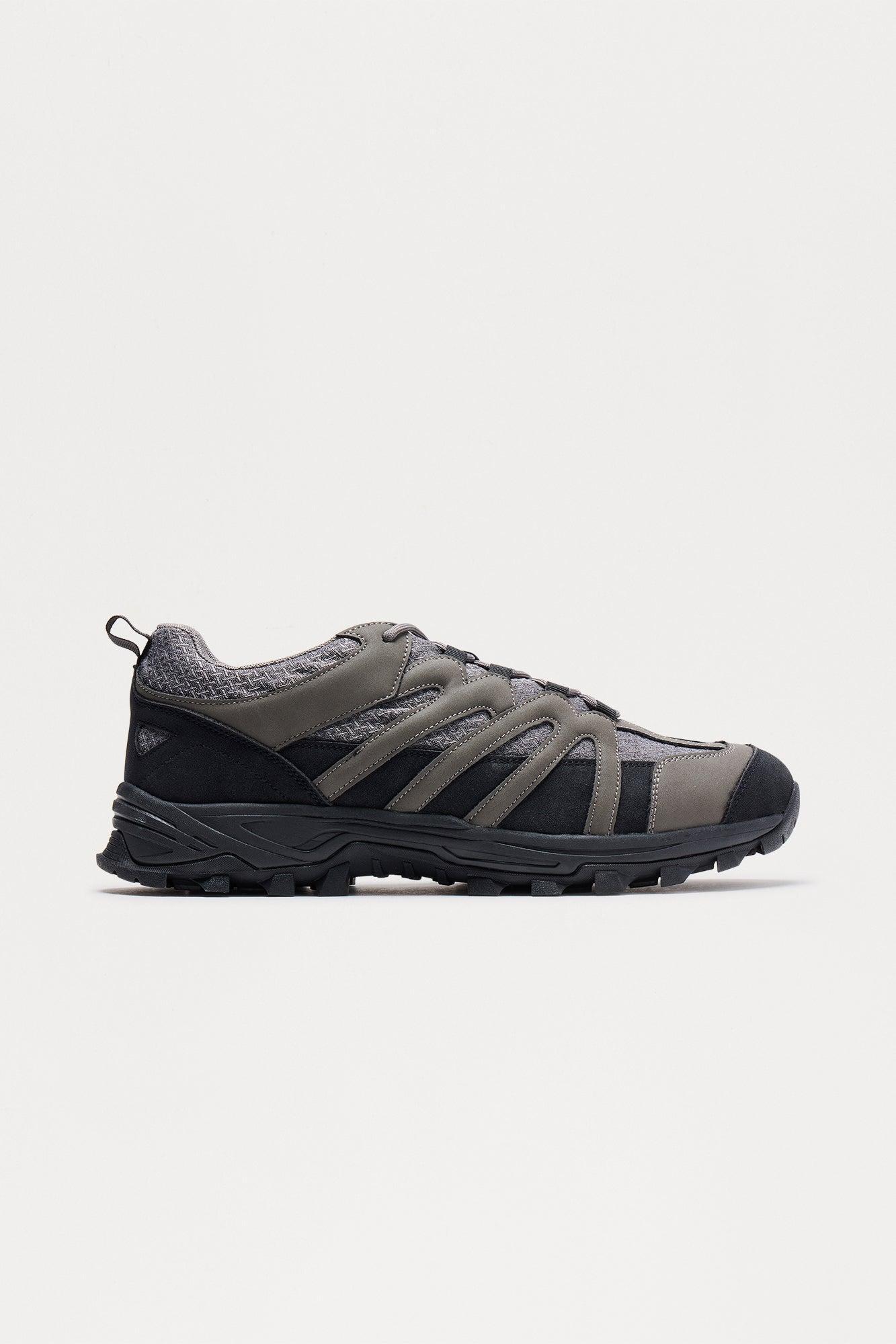Low Top Lace Up Trainer Sneakers - Charcoal Product Image