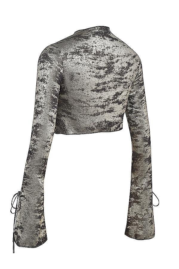 Clara  pewter bias cut midi skirt Product Image