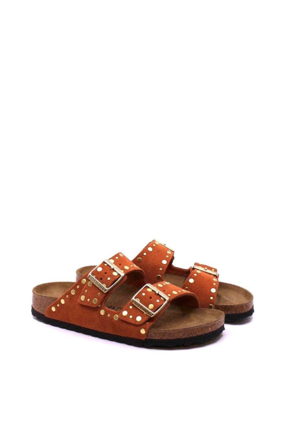 Birkenstock Arizona Rivets Dark Rust Narrow Product Image