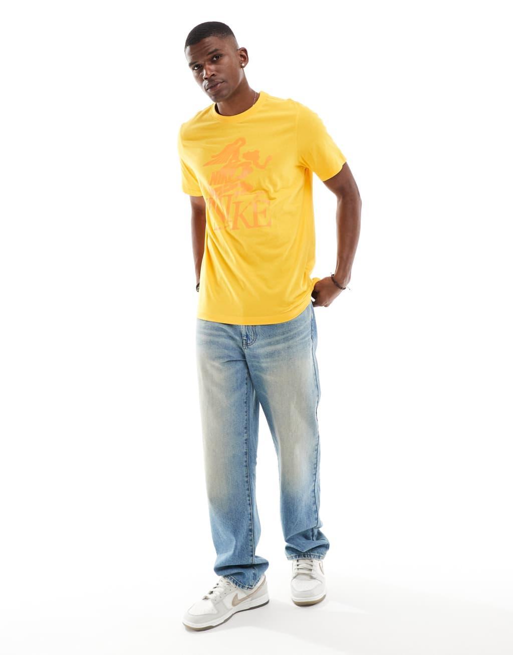 Nike Club Goddess graphic T-shirt in yellow Product Image