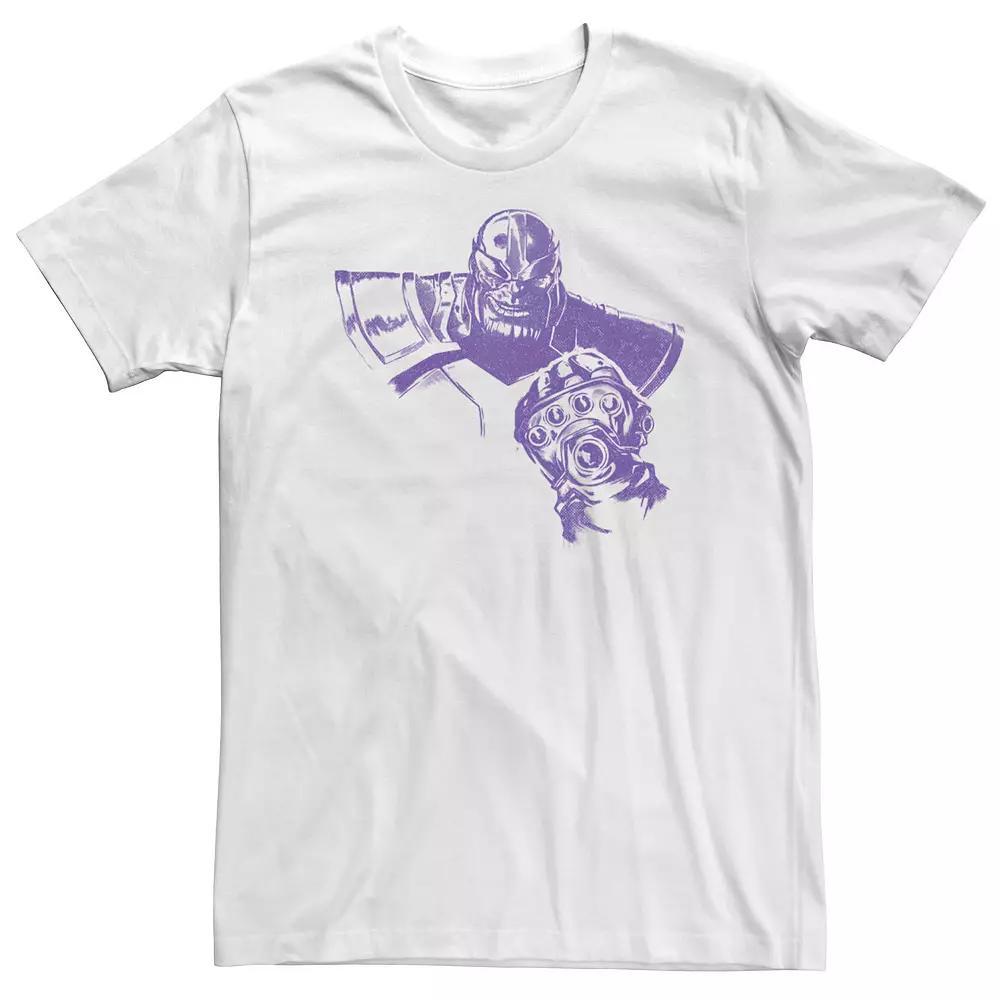 Big & Tall Marvel Avengers Thanos Bright Purple Portrait Tee, Men's, Size: 3XL Tall, White Product Image