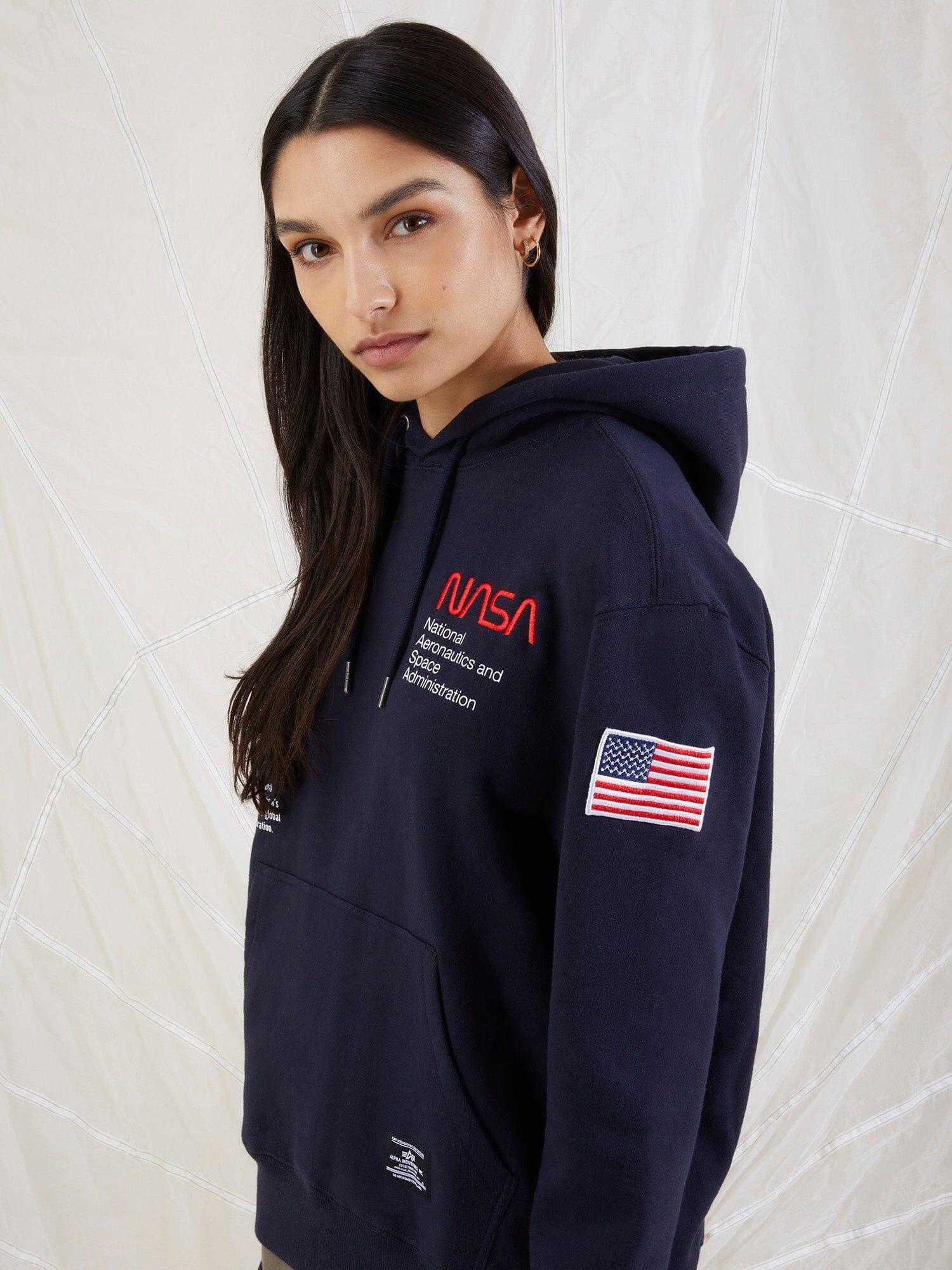 NASA WORM LOGO HOODIE (CHARCOAL) Male Product Image