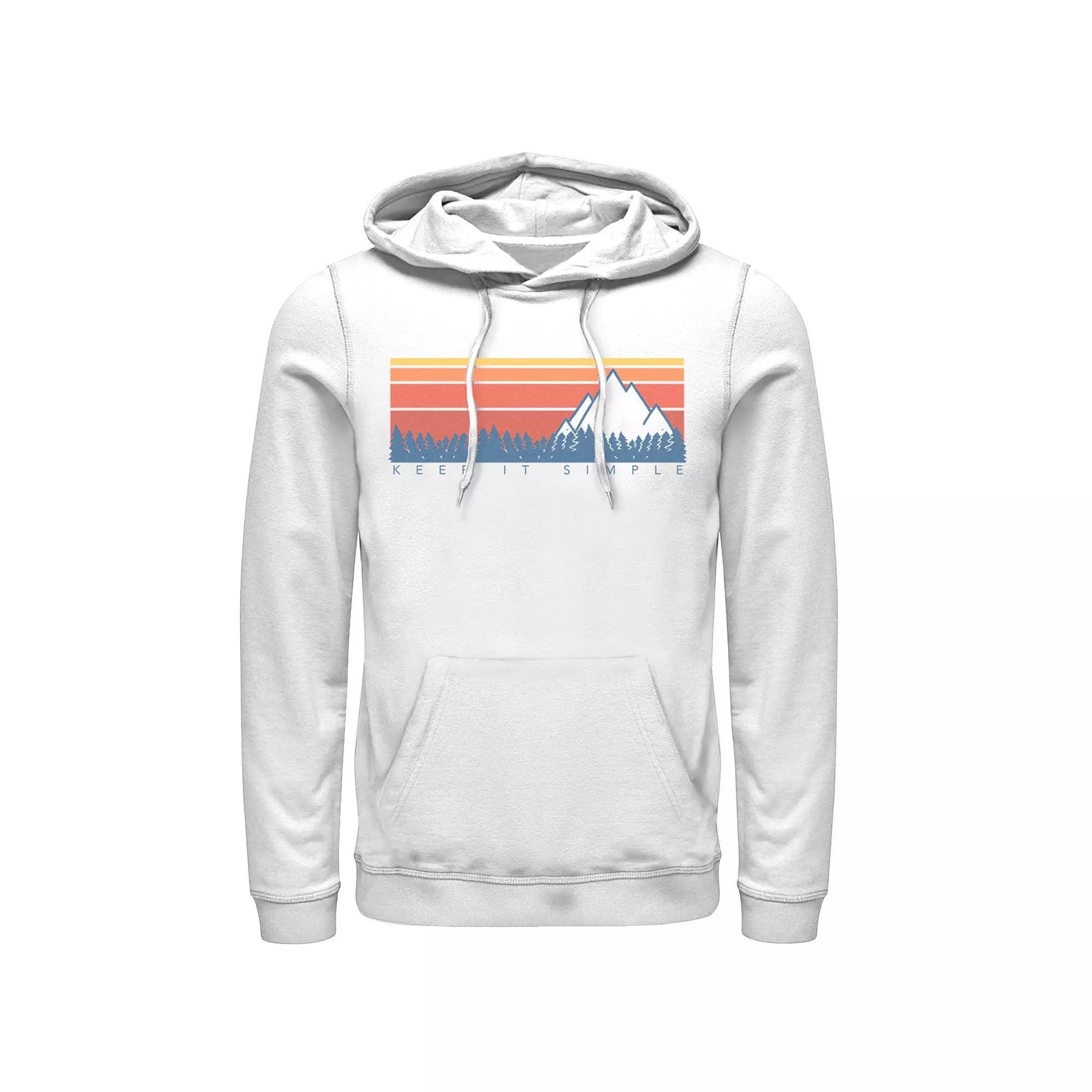 Men's Keep It Simple Gradiant Mountain Range Hoodie, Size: Medium, White Product Image