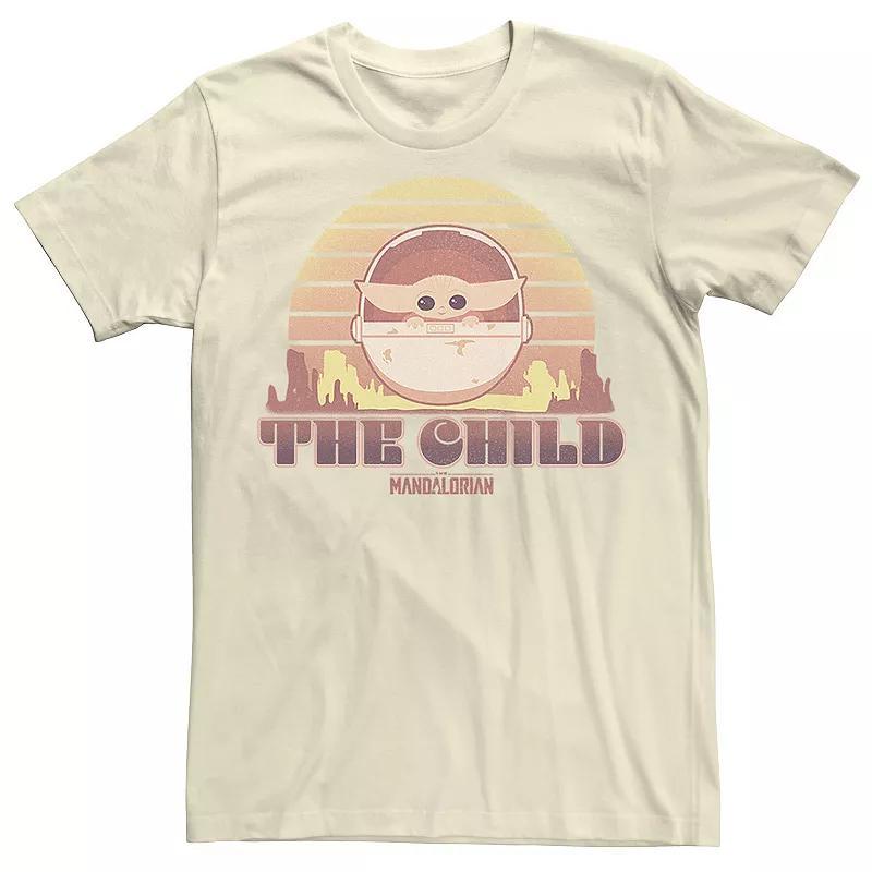 Men's Star Wars The Mandalorian The Child Retro Line Portrait Tee, Size: Medium, Natural Product Image