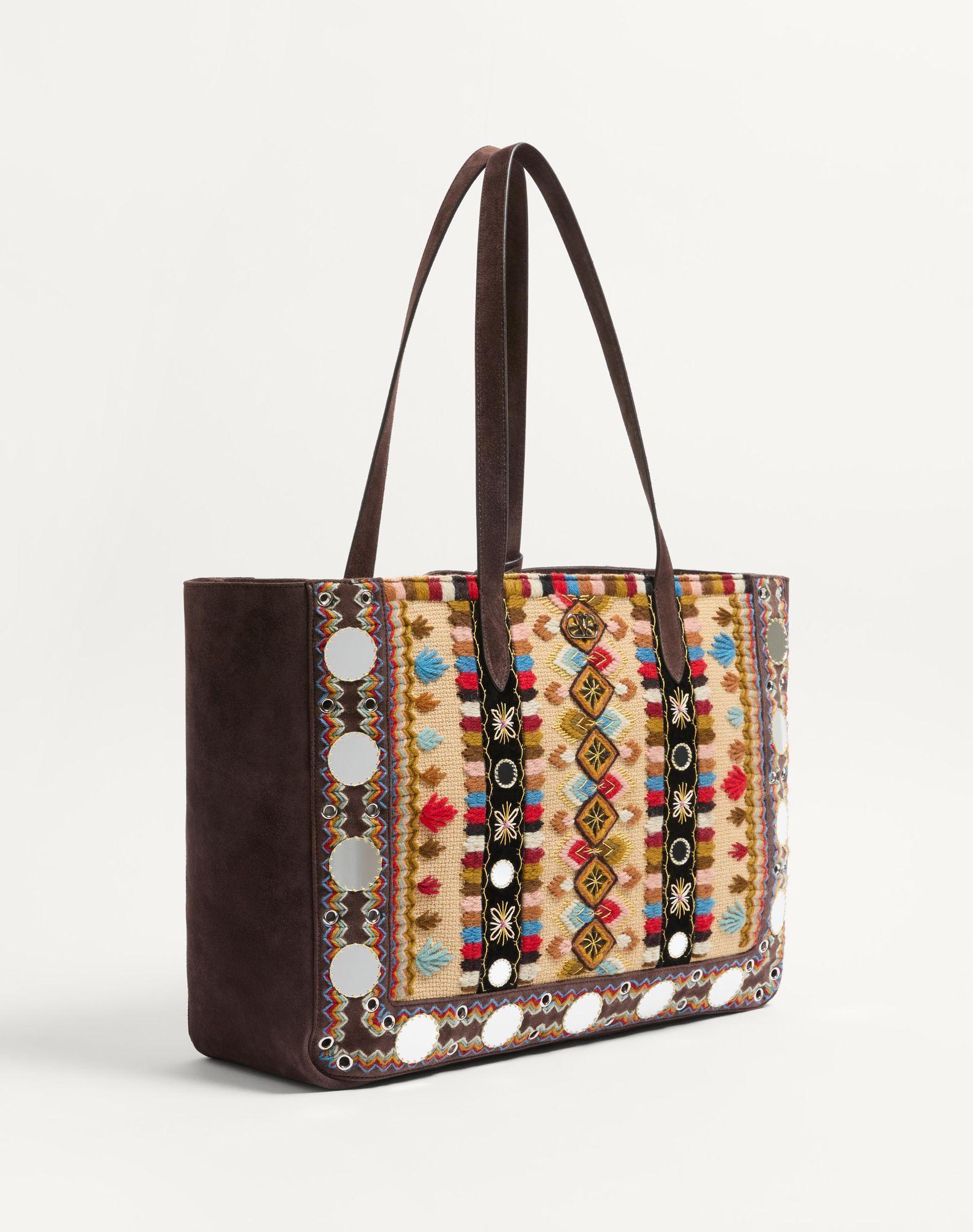 Valentino Garavani Nellcôte Large Embroidered Shopping Bag Product Image