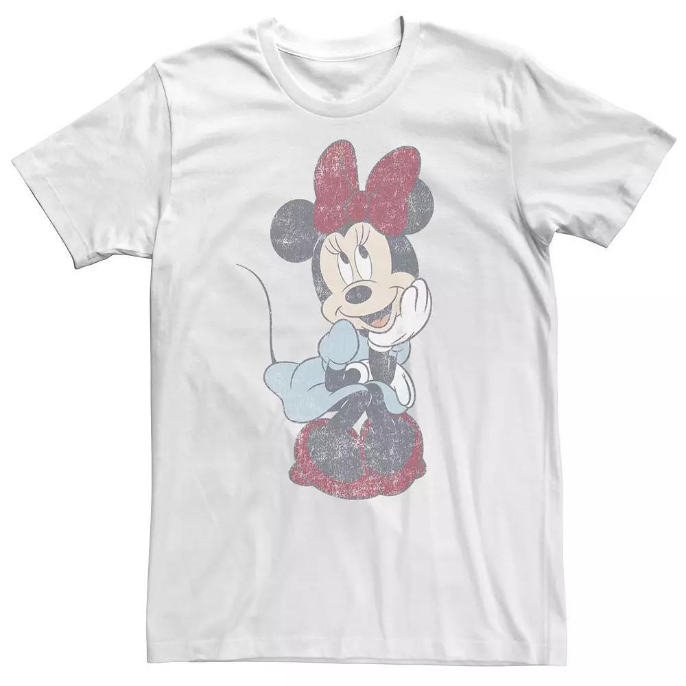 Big & Tall Disney Mickey Mouse And Friends Minnie Mouse Faded Portrait Tee, Men's, Size: XL Tall, White Product Image
