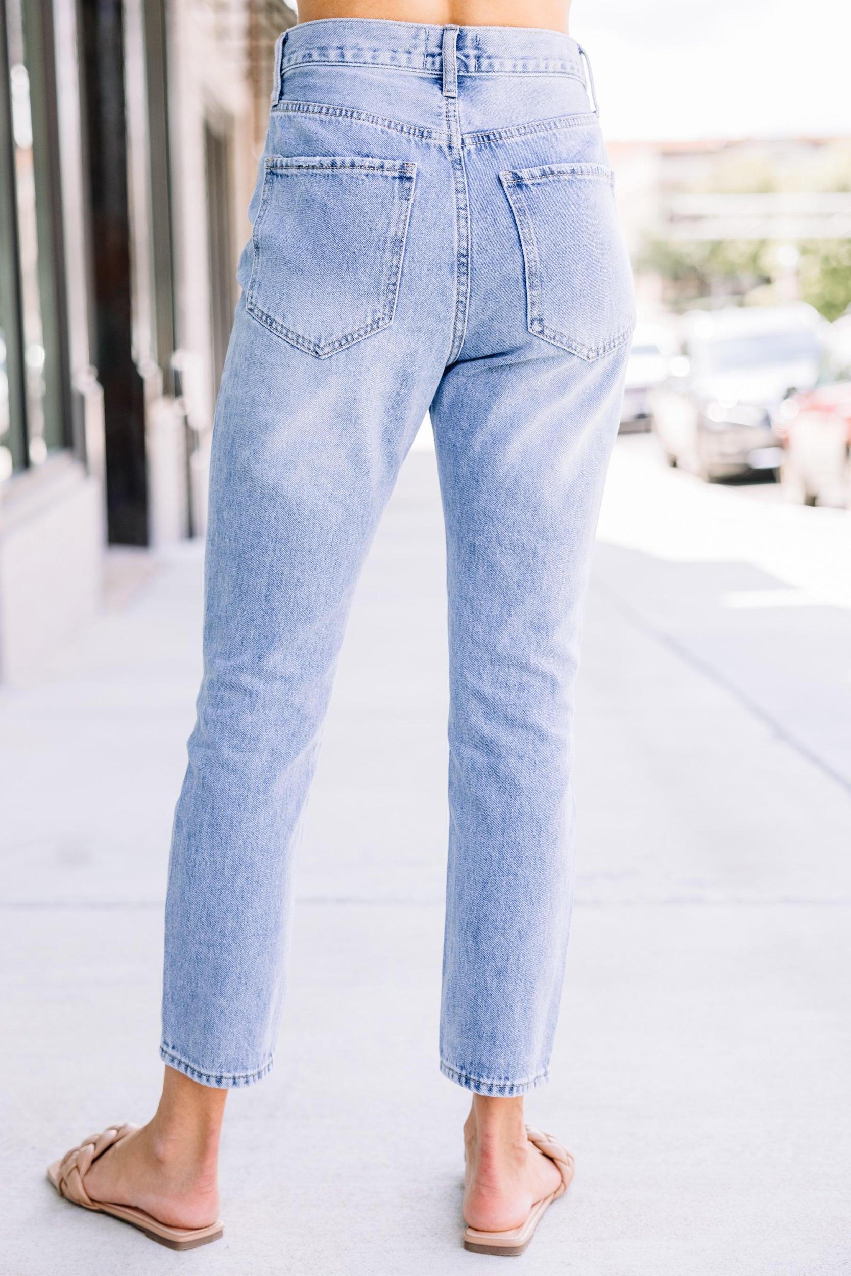 Share Your Story Medium Wash Distressed Mom Jeans Female Product Image