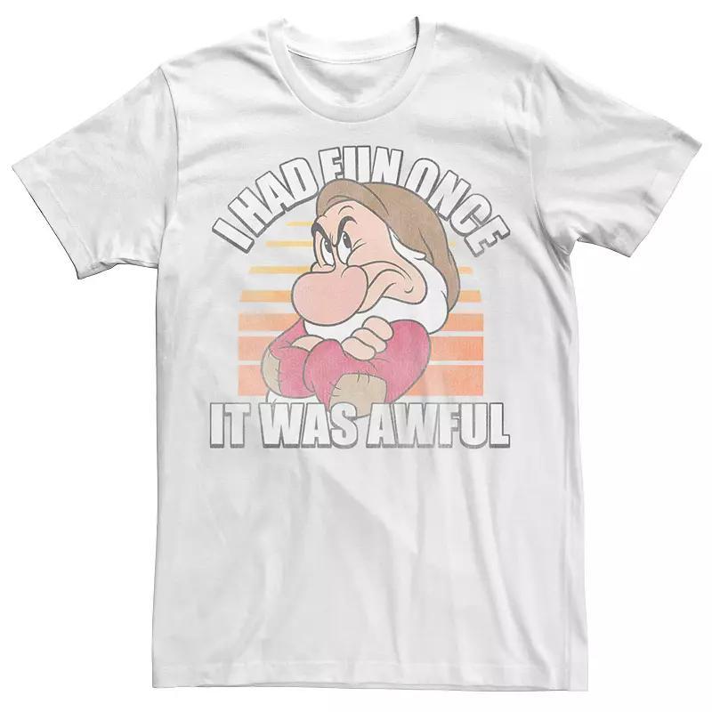 Disney's Snow White And the Seven Dwarfs Men's Grumpy Had Fun Graphic Tee, Size: Medium, Athletic Grey Product Image