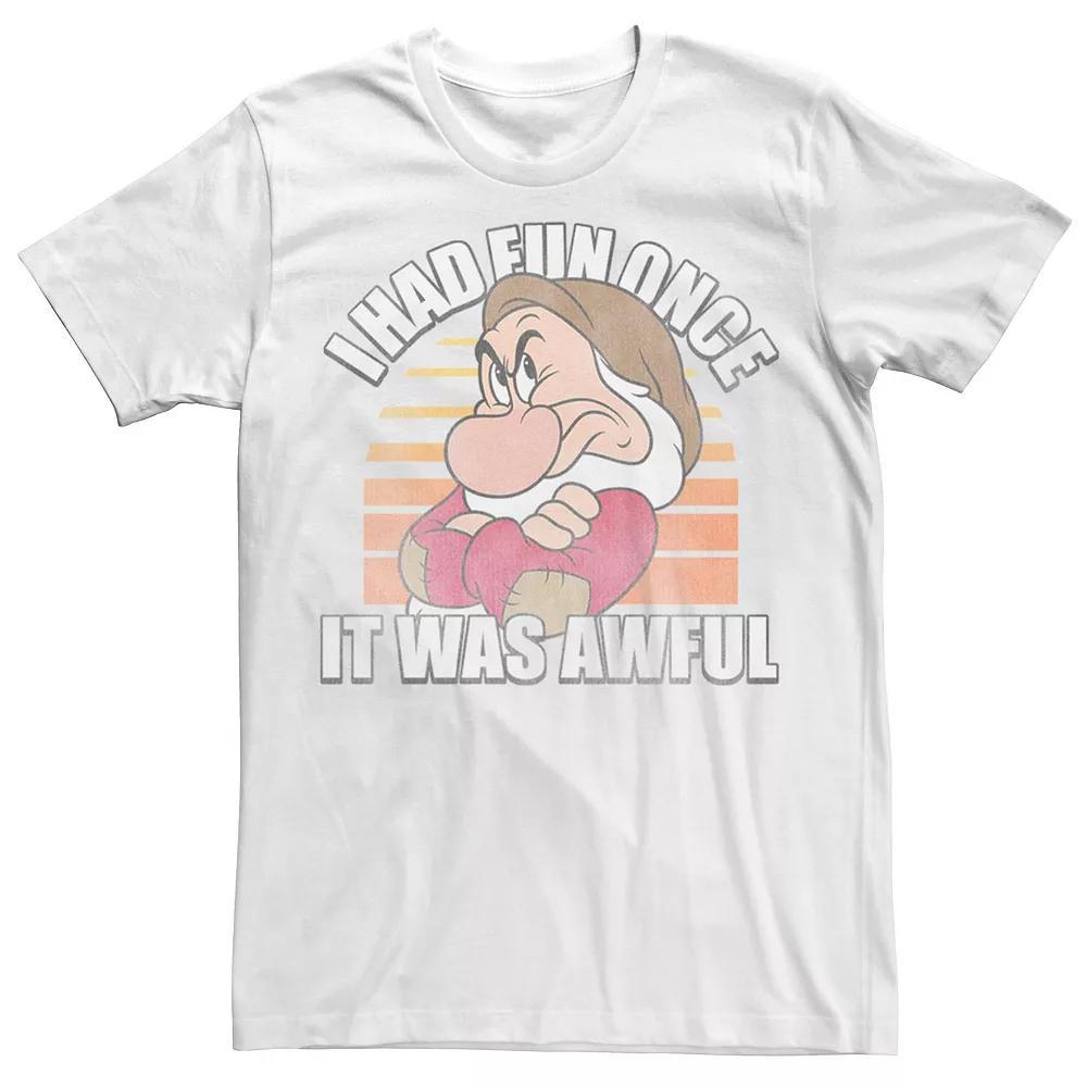 Disney's Snow White And the Seven Dwarfs Men's Grumpy Had Fun Graphic Tee, Size: Medium, Athletic Grey Product Image