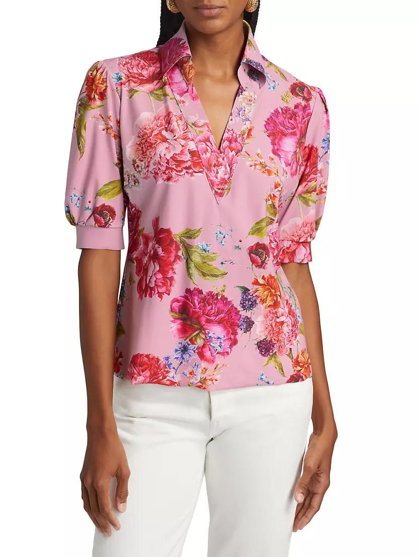 Fadatess Floral V-neck Blouse Product Image