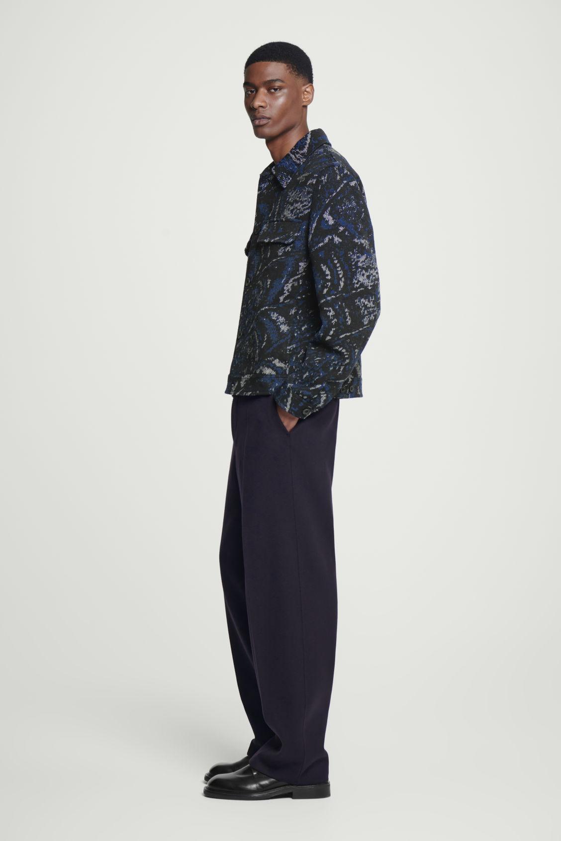 RELAXED WOOL-BLEND JACQUARD OVERSHIRT Product Image