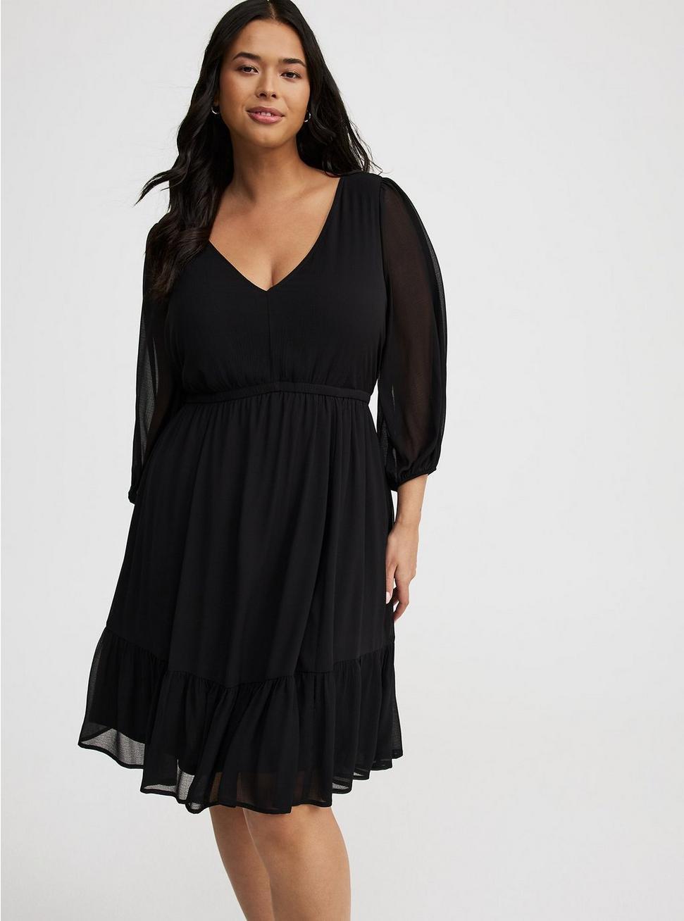 Mini Chiffon Tiered Babydoll Dress Product Image