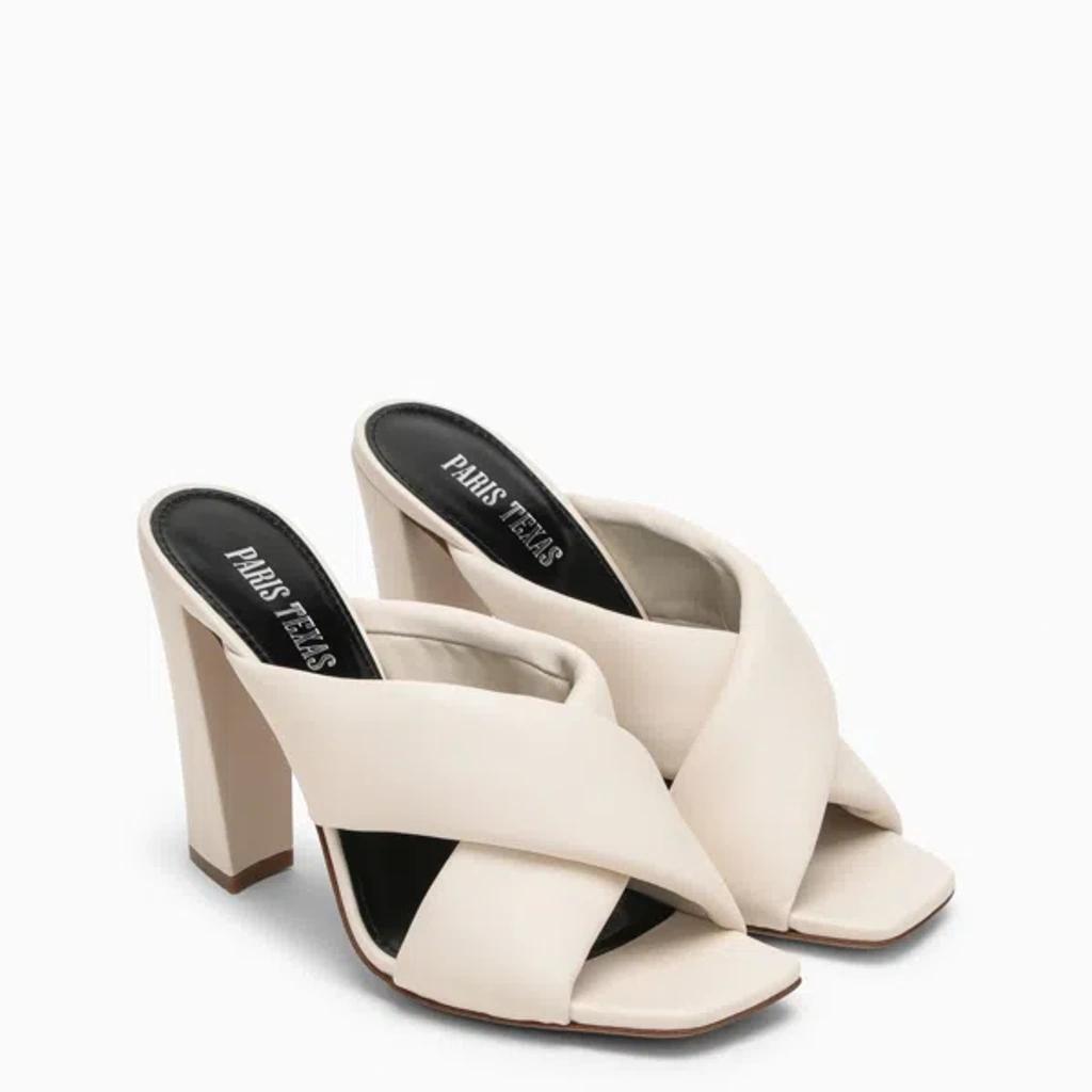 PARIS TEXAS Milk White Leather Mule Product Image