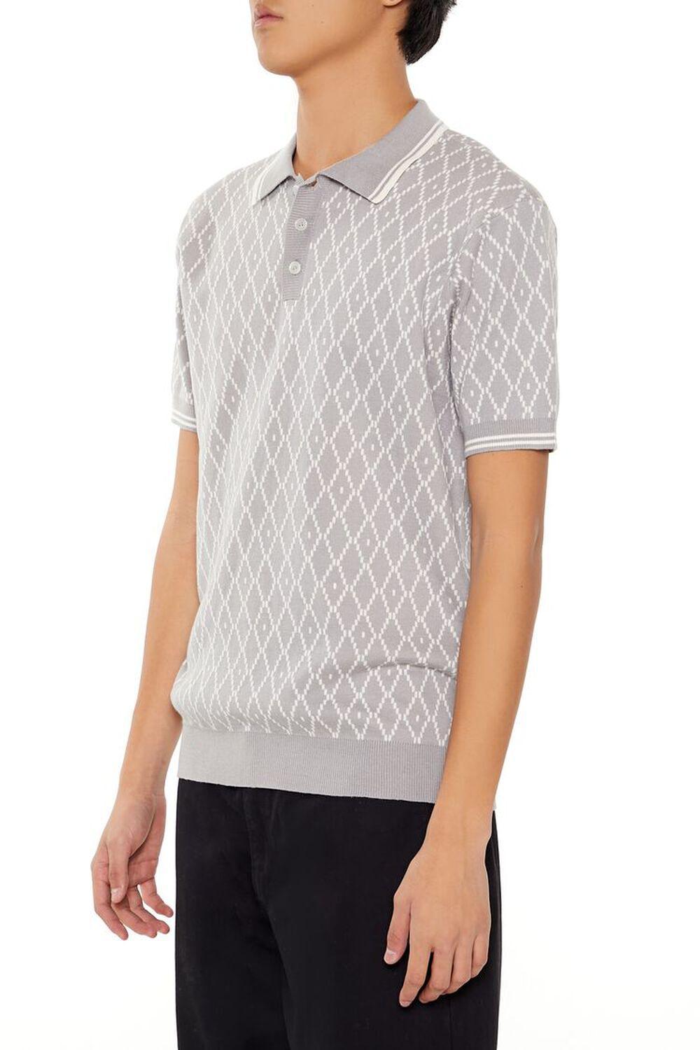 Geometric Sweater-Knit Polo Shirt | Forever 21 Product Image