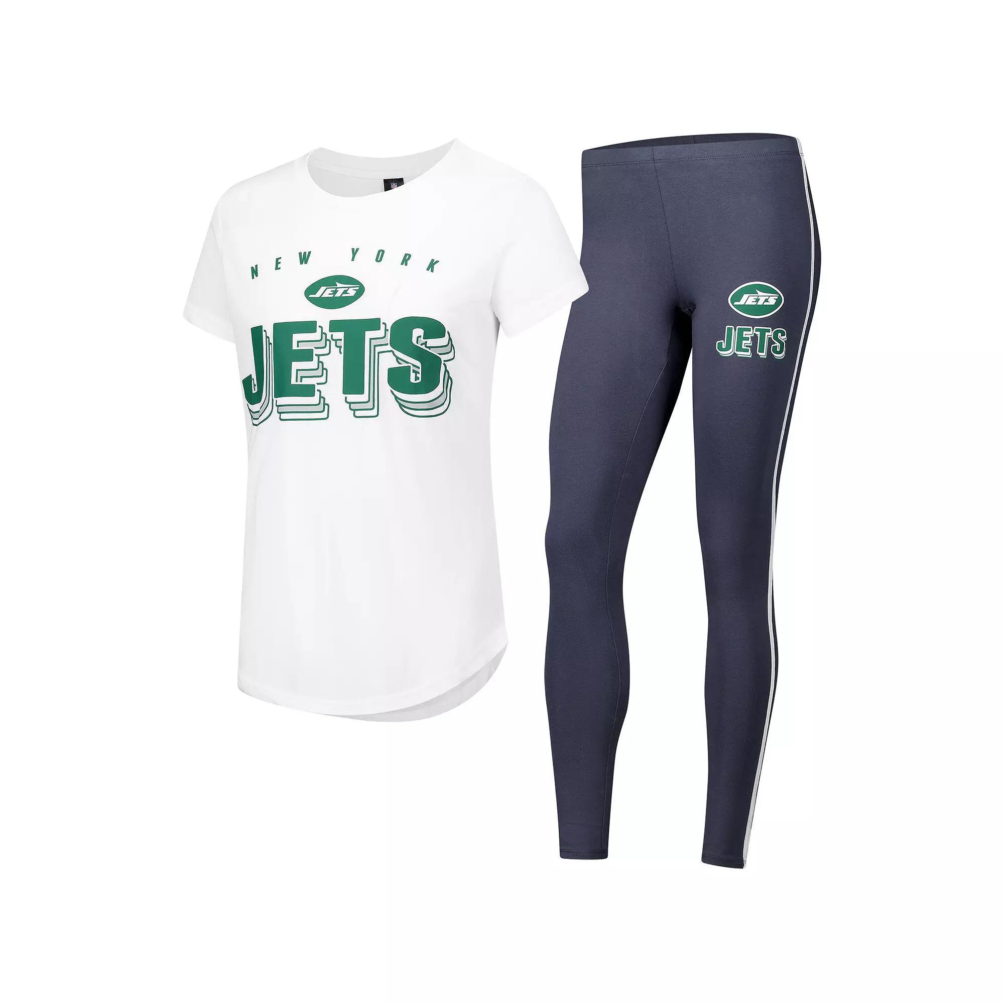 Women's Concepts Sport New York Jets Sonata T-Shirt & Leggings Lounge Set, Size: XL, Charco Product Image