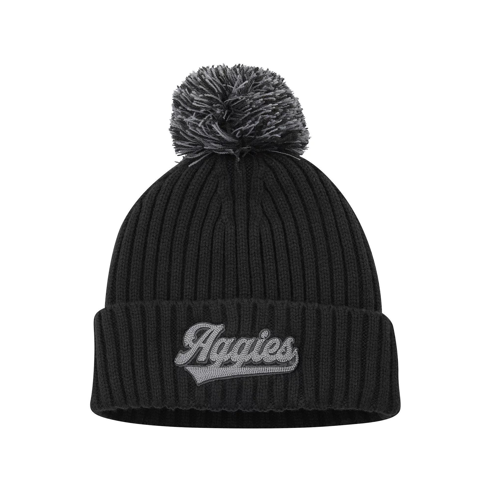 Men's adidas Charcoal Texas A&M Aggies Modern Cuffed Knit Hat with Pom Product Image