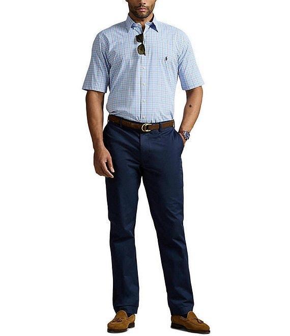 Polo Ralph Lauren Big & Tall Classic Fit Plaid Performance Stretch Short Sleeve Twill Woven Shirt Product Image