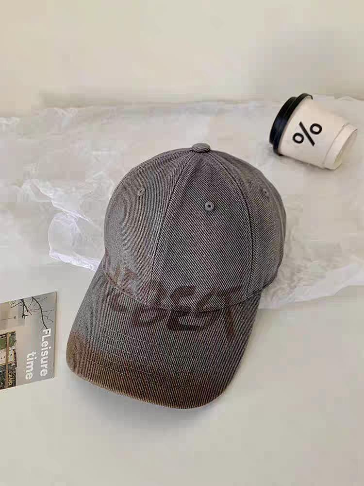 Lettering Print Washed / Plain Baseball Cap Product Image
