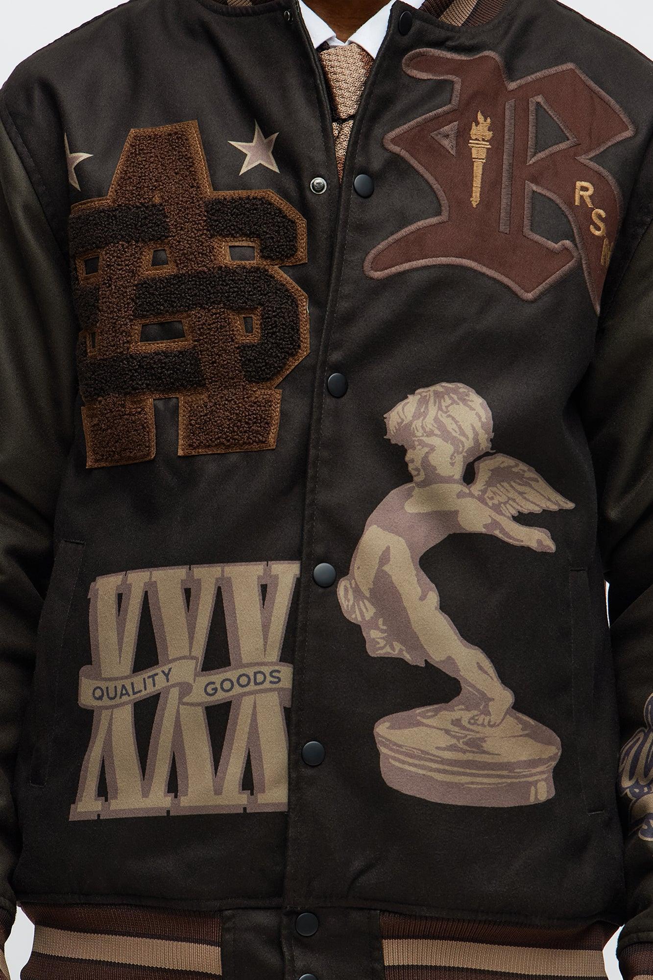 We Are The Champions Varsity Jackets - Brown Combo Product Image