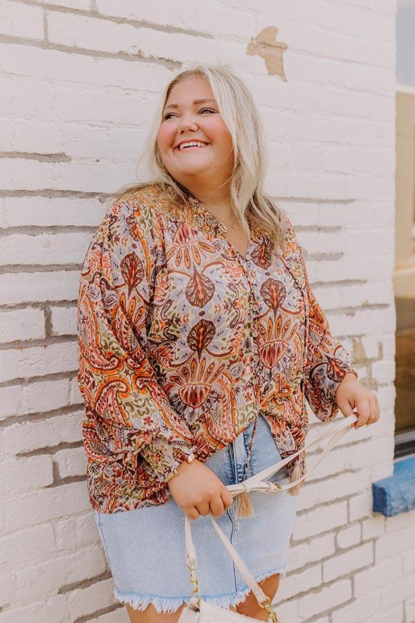 Vino Sippin' Paisley Shift Top Curves Product Image