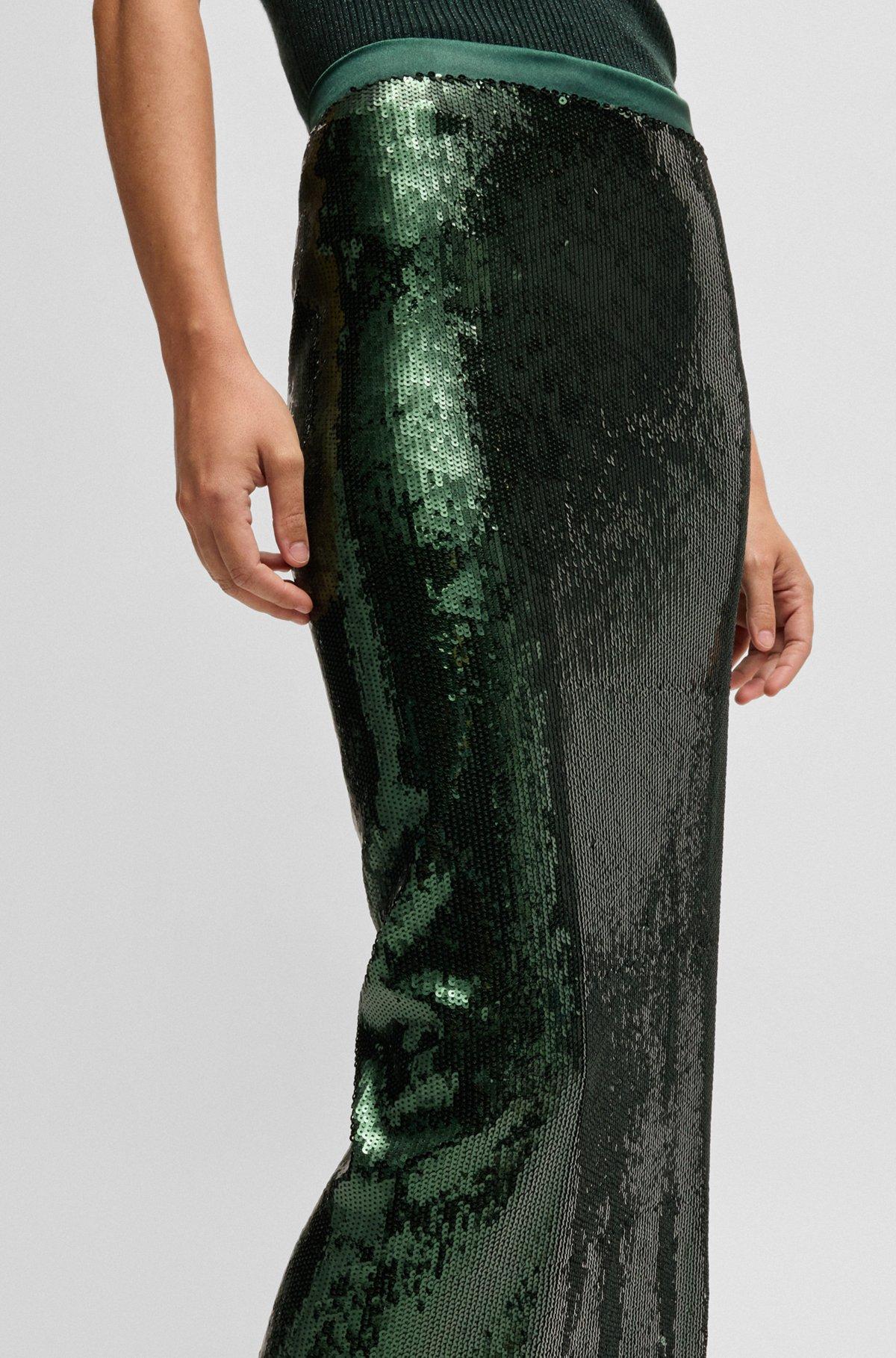 Relaxed-fit midi skirt with sequin embellishments Product Image