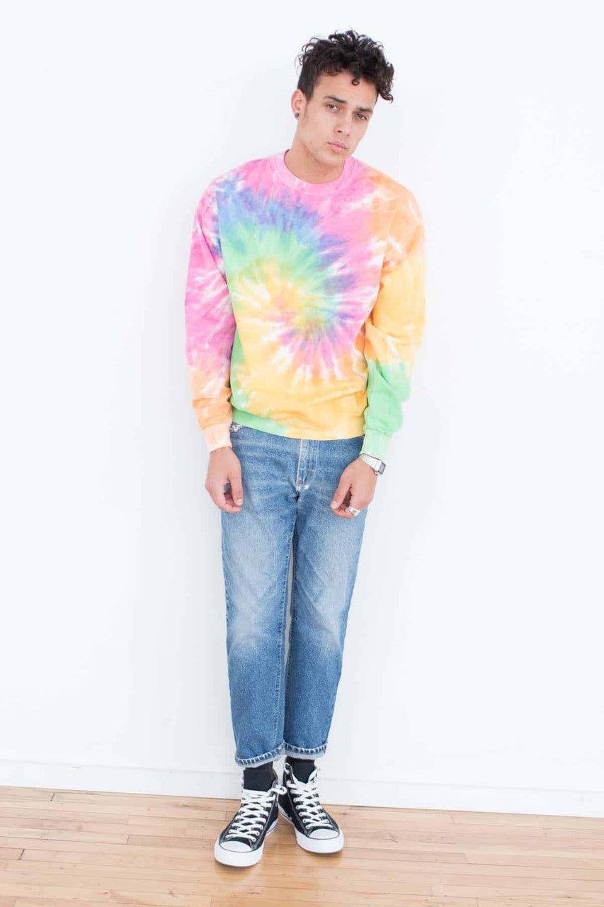 Pastel Rainbow Tie Dye Sweatshirt Product Image