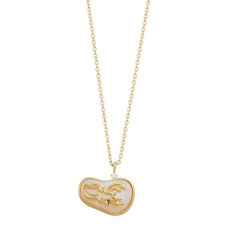 City Luxe Mother-of-Pearl & Cubic Zirconia Zodiac Pendant Necklace, Womens, Gold Tone Scorpio Product Image