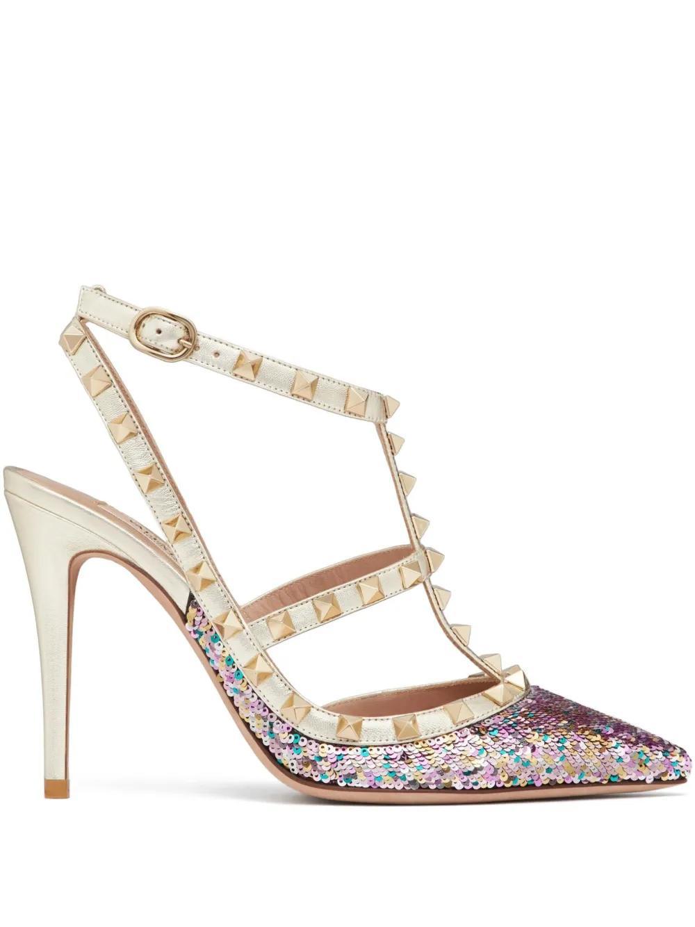 Rockstud 100mm rhinestone-embellished pumps Product Image