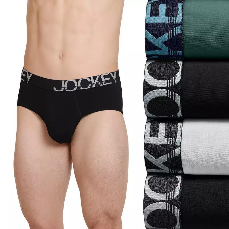 Men's Jockey 4-Pack ActiveStretch™ Briefs, Size: Large, Green Geo Product Image