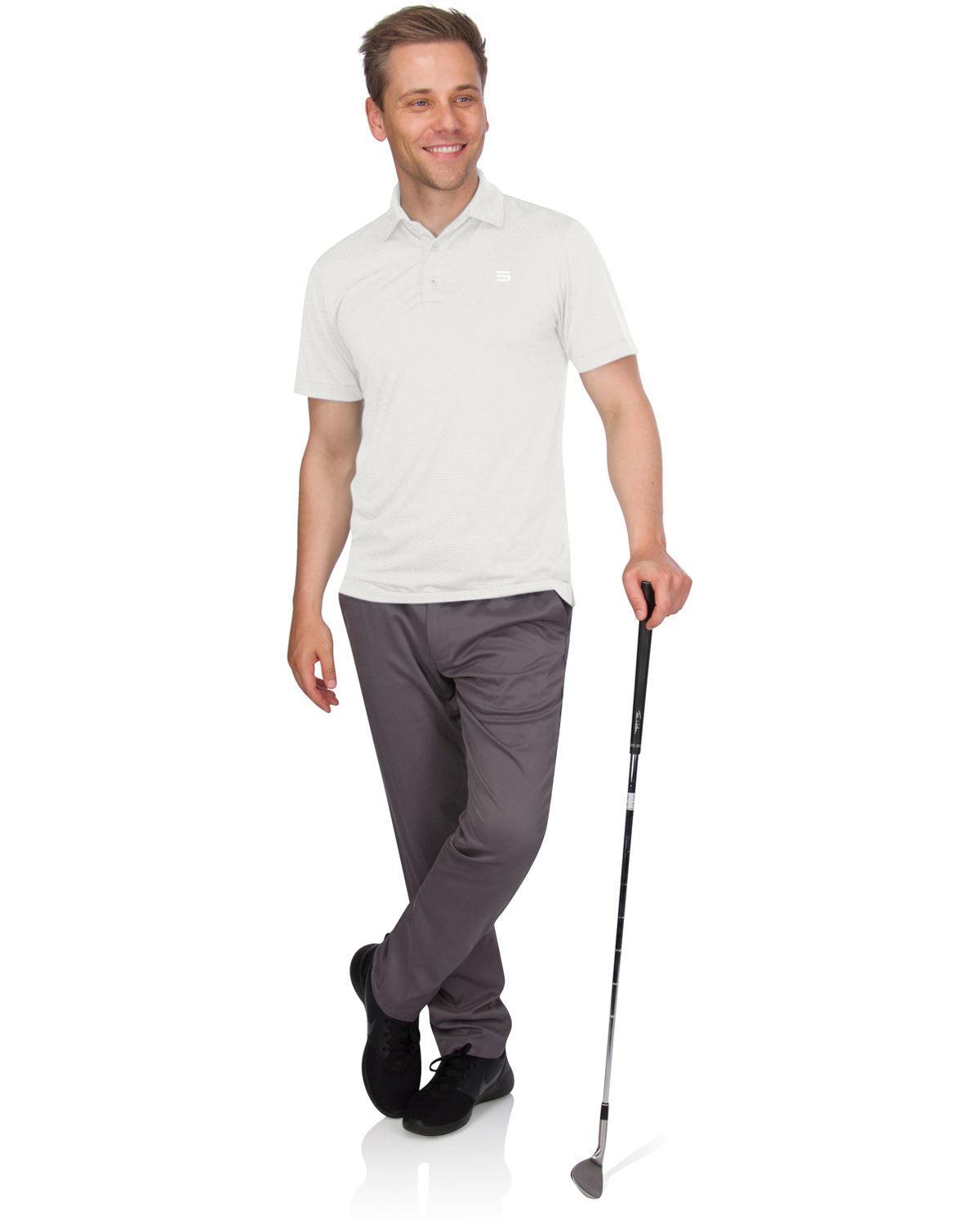 Three Sixty Six Men’s Thin-Striped Golf Polo Shirt Male Product Image