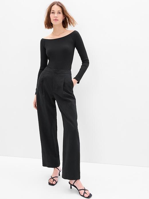 Off-Shoulder Rib Bodysuit Product Image