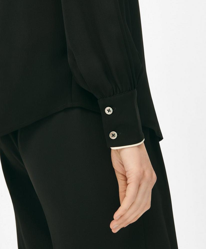 Contrast Detail Blouse in Silk Georgette Product Image