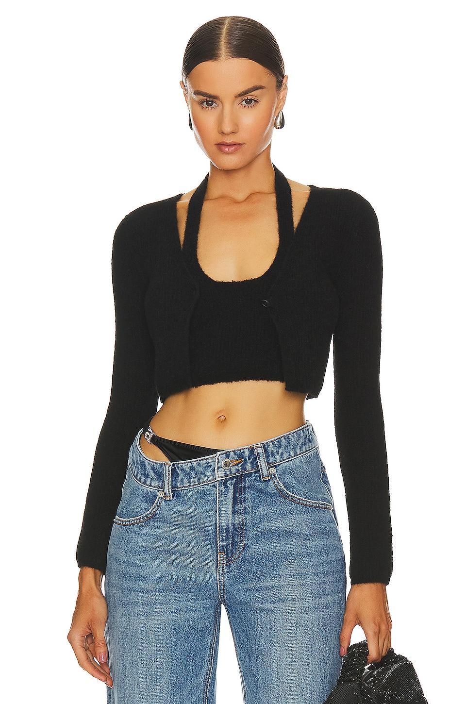 Twinset Long Sleeve Halter Cardigan Alexander Wang Product Image