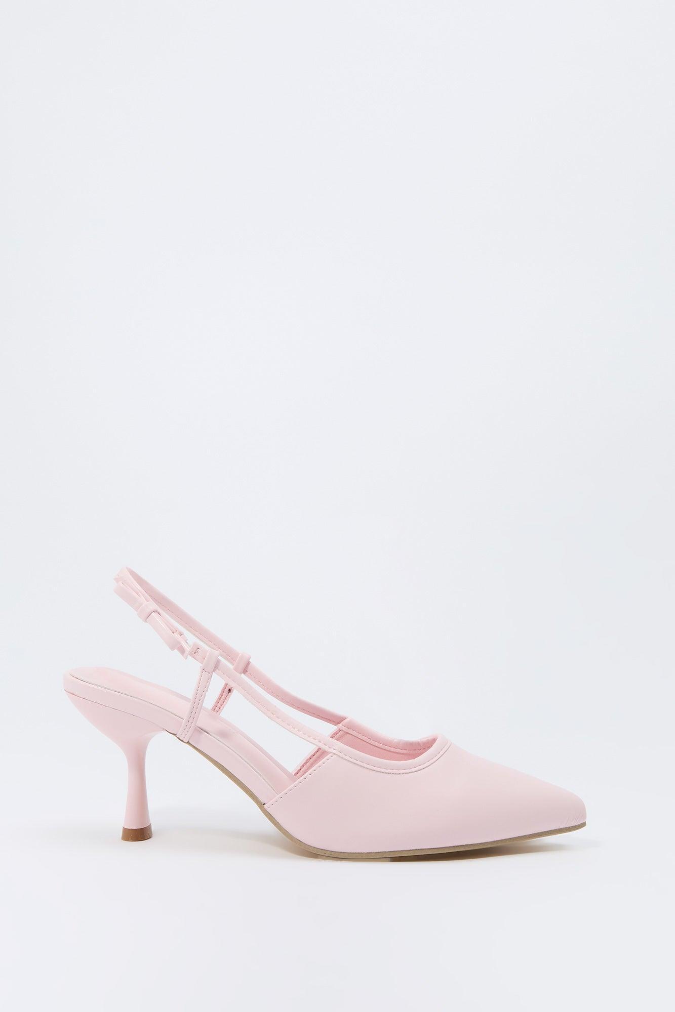 Faux Leather Side Bow Kitten Heel Female Product Image