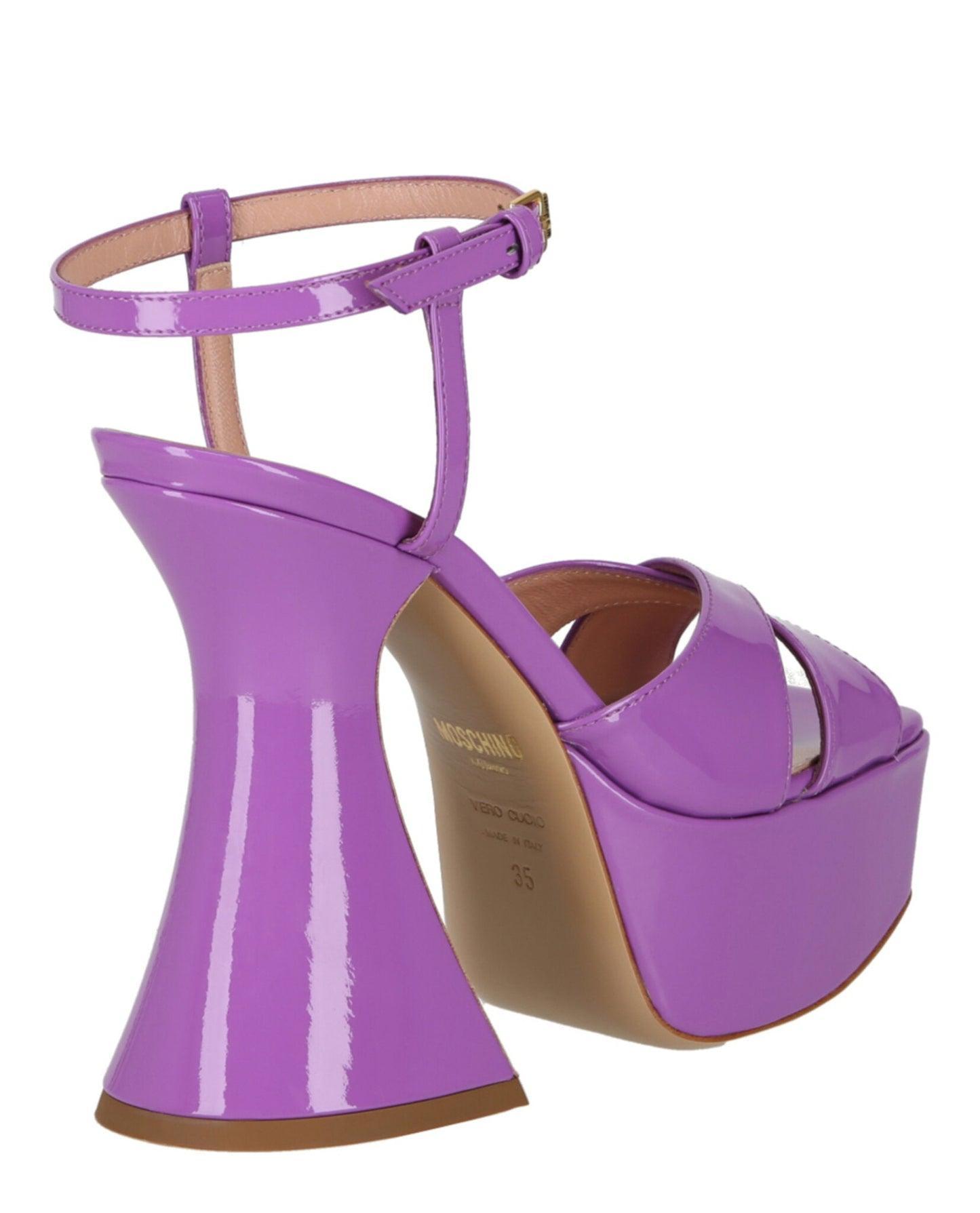 Moschino Patent Leather Platform Heeled Sandals Product Image